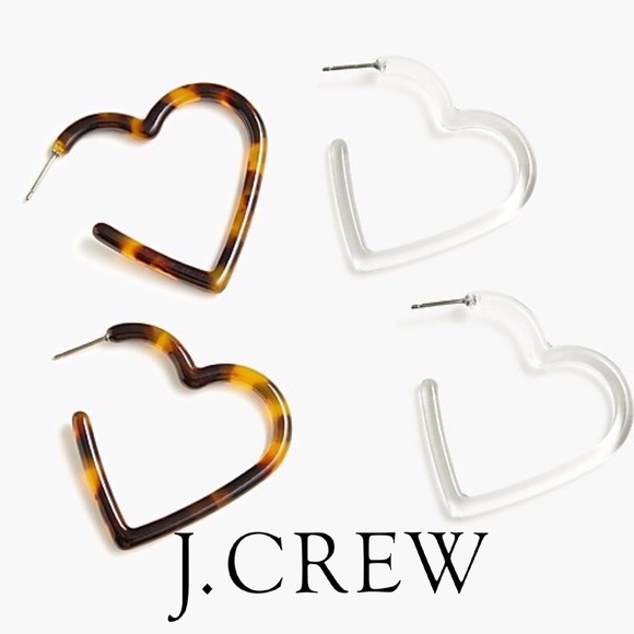 J.Crew NWT Heart Hoop Earring Bundle - Picture 1 of 5